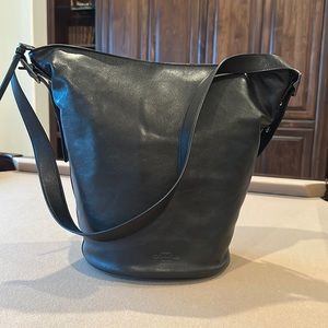Vintage Black Coach Bucket Bag